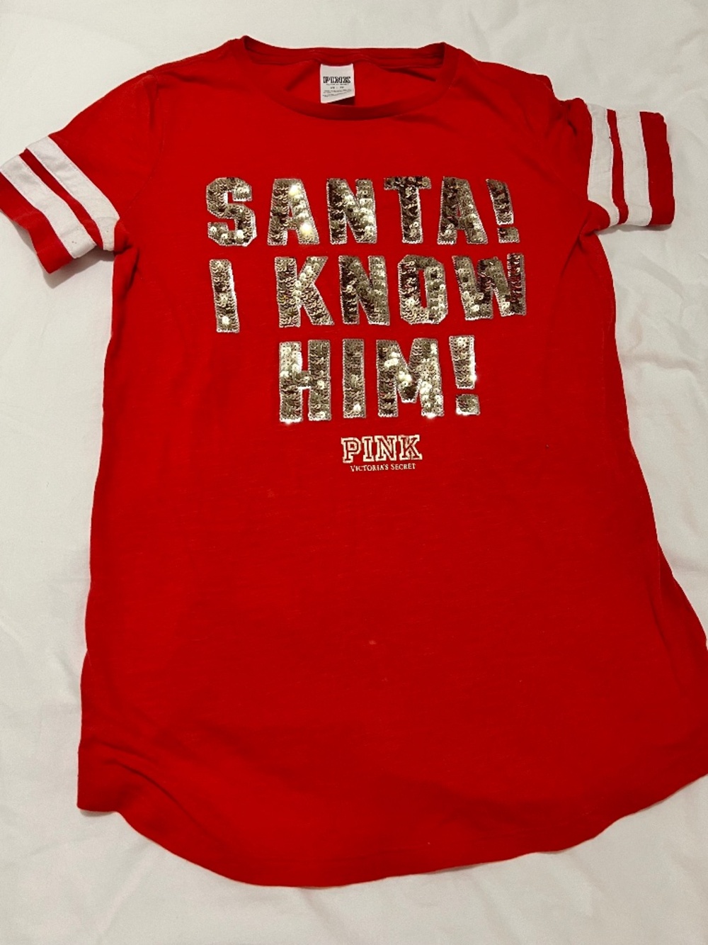 Vintage VS Pink Y2K sequin tee